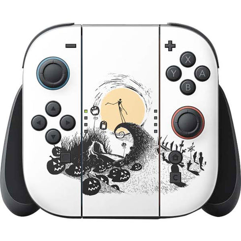 Disney The Nightmare Before Christmas Jack on Spiral Hill Art Nintendo Skins